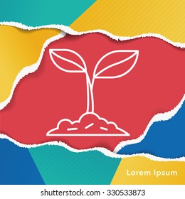 Environmental protection concept; protect forests and ecological plant line icon