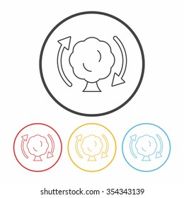 Environmental protection concept; protect forests and ecological plant line icon
