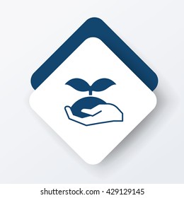 Environmental protection concept; protect forests and ecological plant icon
