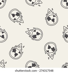 Environmental protection concept; Protect our environment, protect our planet; doodle seamless pattern background