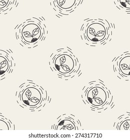 Environmental protection concept; Protect our forests and ecological plant; doodle seamless pattern background