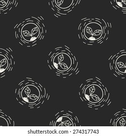 Environmental protection concept; Protect our forests and ecological plant; doodle seamless pattern background