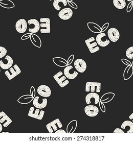 Environmental protection concept; Protect our forests and ecological plant; doodle seamless pattern background