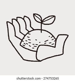 Environmental protection concept; Protect our forests and ecological plant; doodle