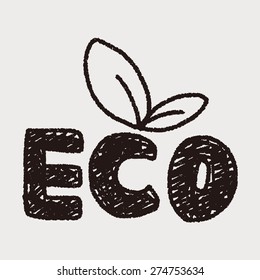 Environmental protection concept; Protect our forests and ecological plant; doodle