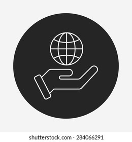 Environmental protection concept protect our planet line icon