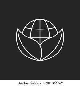 Environmental protection concept protect our planet line icon