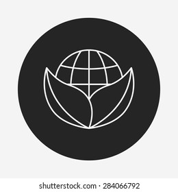 Environmental protection concept protect our planet line icon
