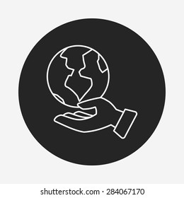 Environmental protection concept protect our planet line icon