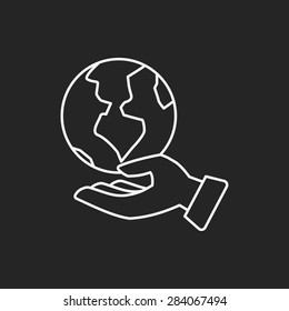 Environmental protection concept protect our planet line icon