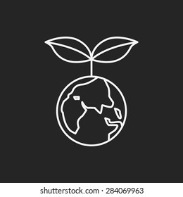Environmental protection concept protect our planet line icon