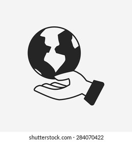 Environmental protection concept protect our planet icon