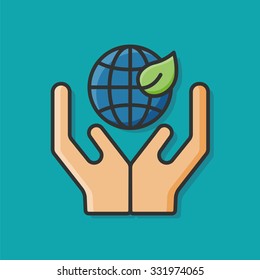 Environmental protection concept protect our planet  icon