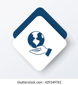 Environmental protection concept protect our planet icon