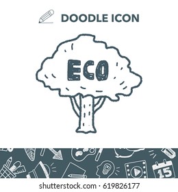 Environmental protection concept; Protect our forests and ecological plant; doodle