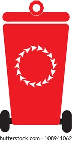Environmental protection concept recycled garbage icon, Wheelie bin icon set.