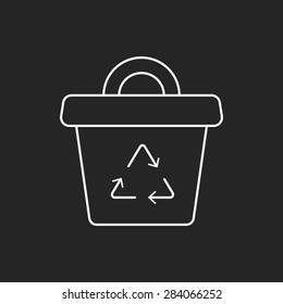 Environmental protection concept recycled garbage line icon