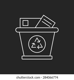 Environmental protection concept recycled garbage line icon