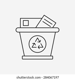 Environmental protection concept recycled garbage line icon
