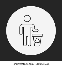 Environmental protection concept recycled garbage line icon