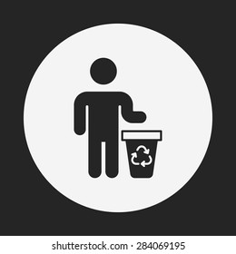 Environmental protection concept recycled garbage icon