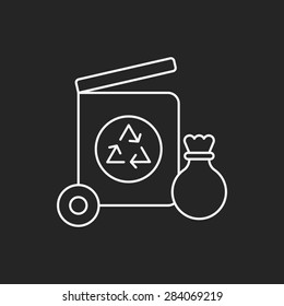 Environmental protection concept recycled garbage line icon