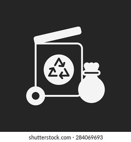 Environmental protection concept recycled garbage icon
