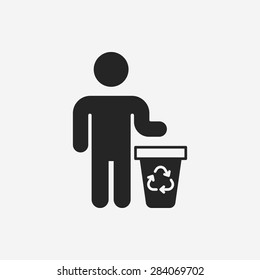 Environmental protection concept recycled garbage icon