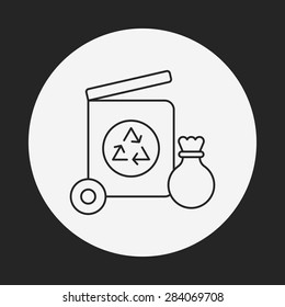 Environmental protection concept recycled garbage line icon