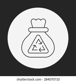 Environmental protection concept recycled garbage line icon