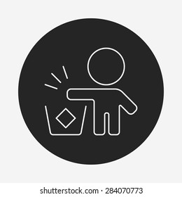 Environmental protection concept recycled garbage line icon