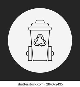 Environmental protection concept recycled garbage line icon