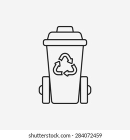 Environmental protection concept recycled garbage line icon