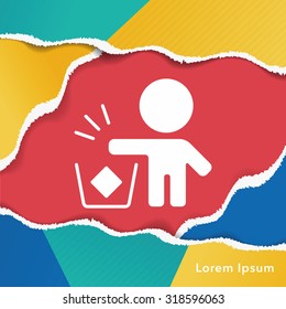 Environmental protection concept recycled garbage icon