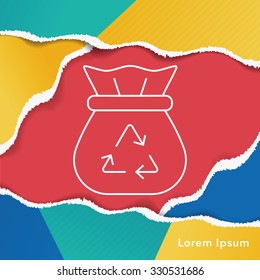Environmental protection concept recycled garbage line icon