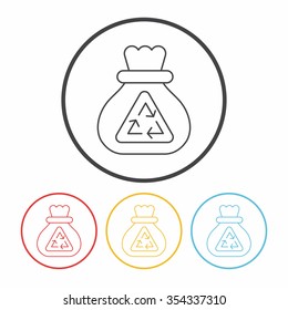 Environmental protection concept recycled garbage line icon