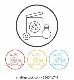 Environmental protection concept recycled garbage line icon