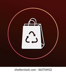 Environmental protection concept recycled shopping bag icon