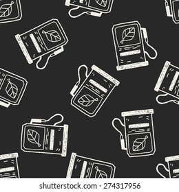 Environmental protection concept; Reduce the use of gasoline, reduce air pollution; doodle seamless pattern background