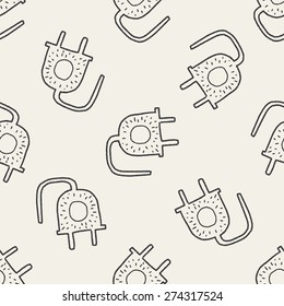Environmental protection concept; Saving energy to protect our environment; doodle seamless pattern background
