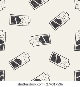 Environmental protection concept; Saving energy to protect our environment; doodle seamless pattern background