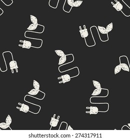 Environmental protection concept; Saving energy to protect our environment; doodle seamless pattern background