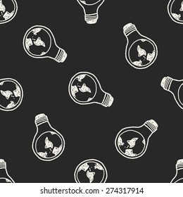 Environmental protection concept; Saving energy to protect our environment; doodle seamless pattern background