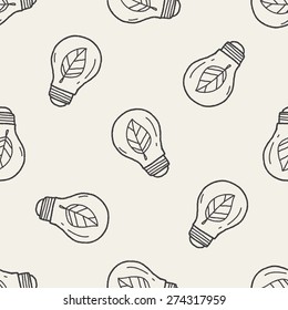 Environmental protection concept; Saving energy to protect our environment; doodle seamless pattern background