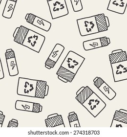 Environmental protection concept; Saving energy to protect our environment; doodle seamless pattern background