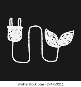 Environmental protection concept; Saving energy to protect our environment; doodle