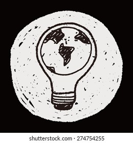 Environmental protection concept; Saving energy to protect our environment; doodle