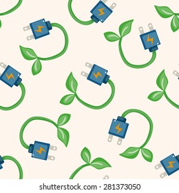 Environmental protection concept ; Saving energy t, cartoon seamless pattern background