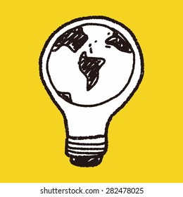 Environmental protection concept; Saving energy to protect our environment; doodle