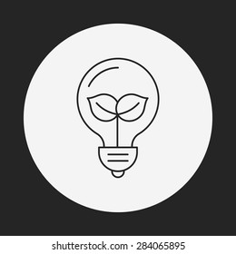 Environmental protection concept saving energy; turn off lights line icon